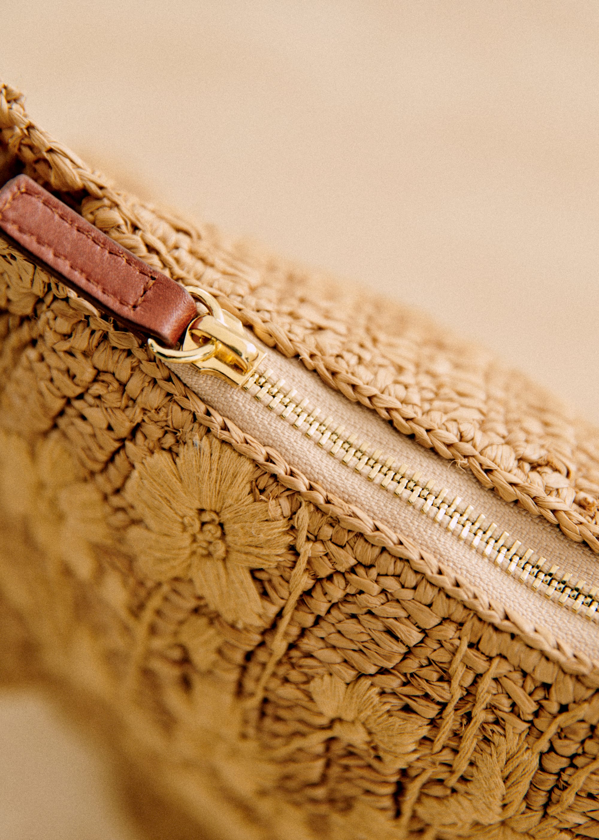 Pochette Mini Mila - Naturel foncé broderie fleurs - SACS/NEW SACS Nos Paniers 5906407