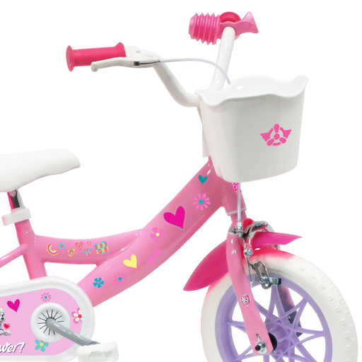 Bicicleta infantil Patrulha Canina de 30 cm para meninas de 3 a 5 anos.