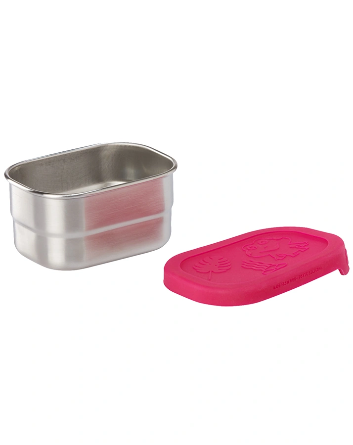 Edelstahl-Brotdose EULE 4-teilig in silber/pink