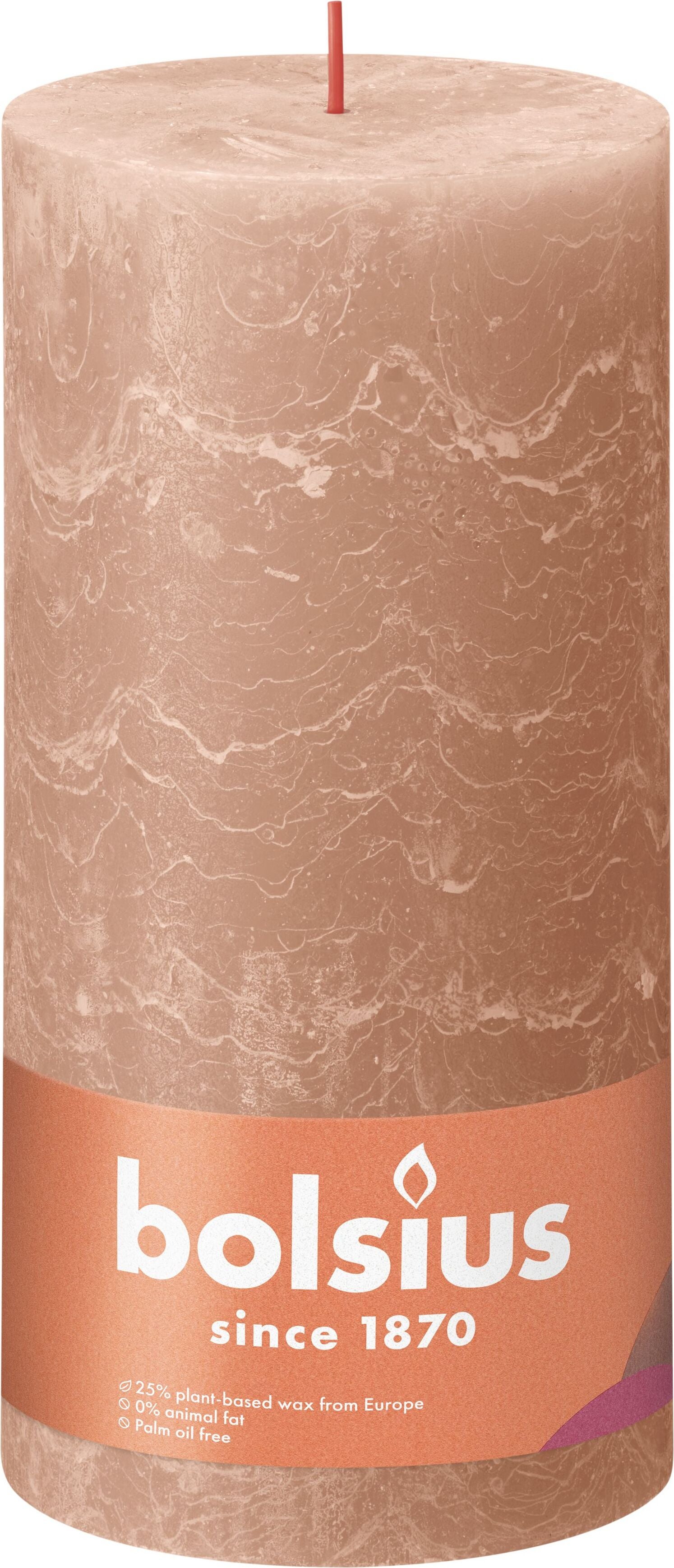Bolsius stompkaars Rustiek Shine beige 125 uur D 10 H 20 cm