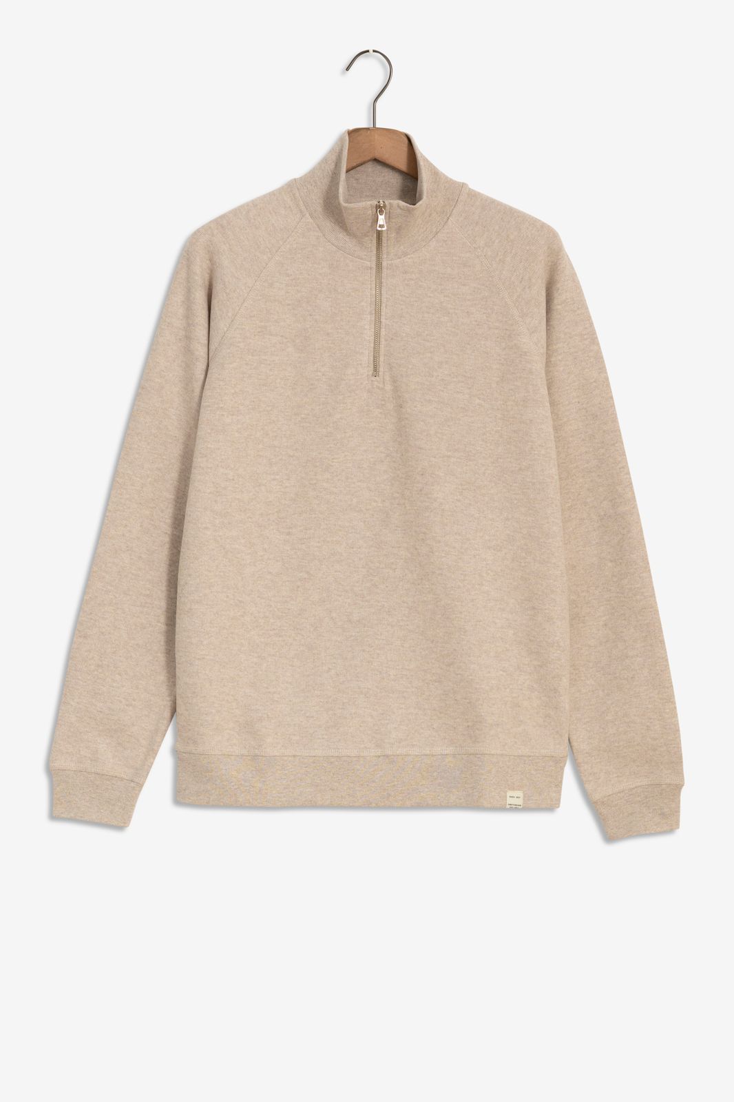 Beige sweater met rits
