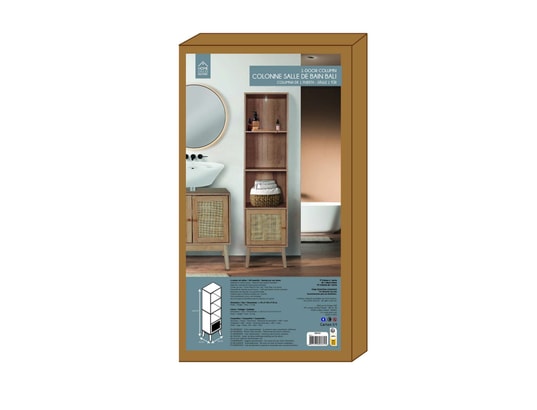 THE HOME DECO FACTORY - Etagère Colonne de rangement bali en cannage - marron