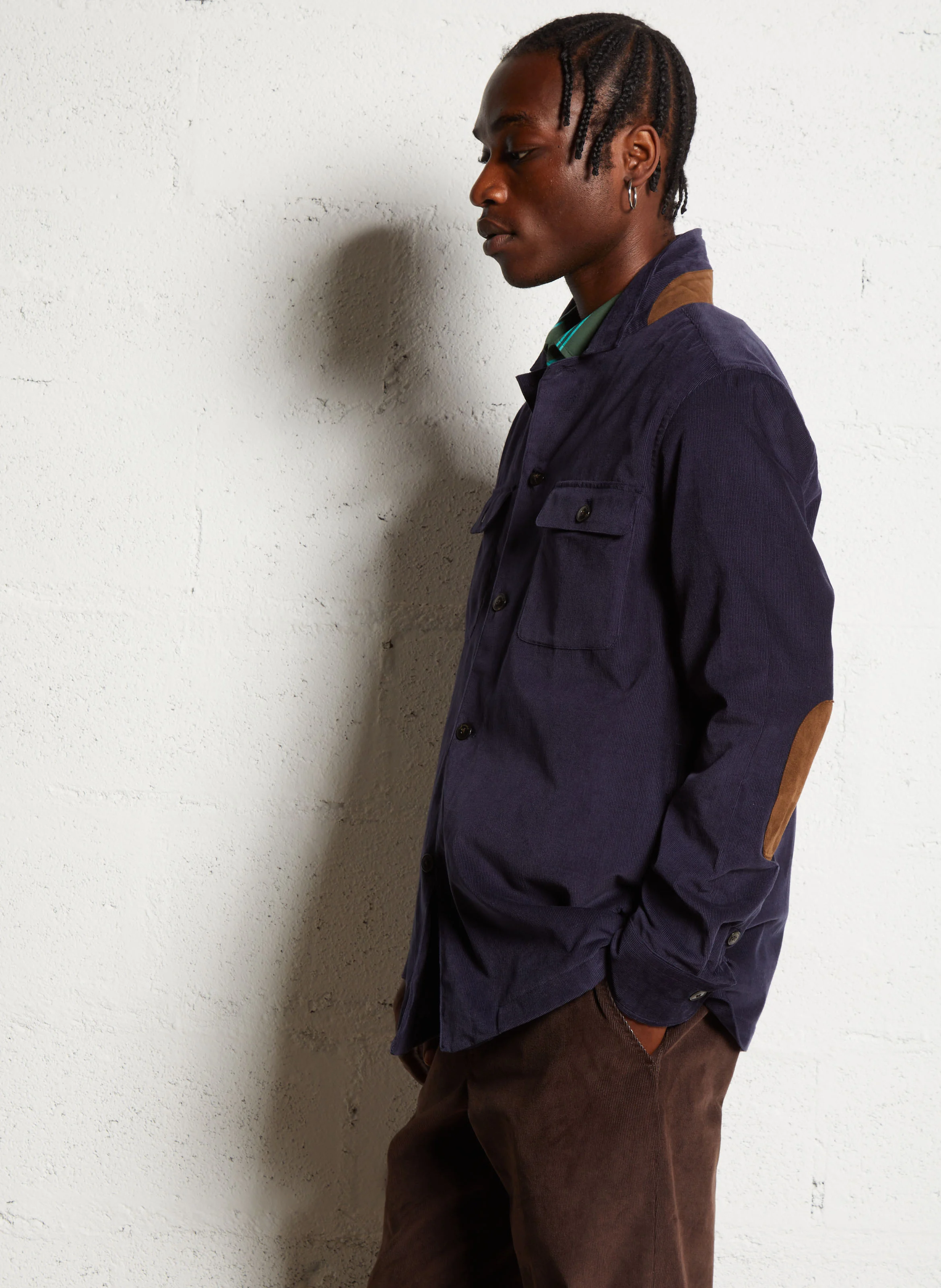Chemise regular col classique en coton | Bleu