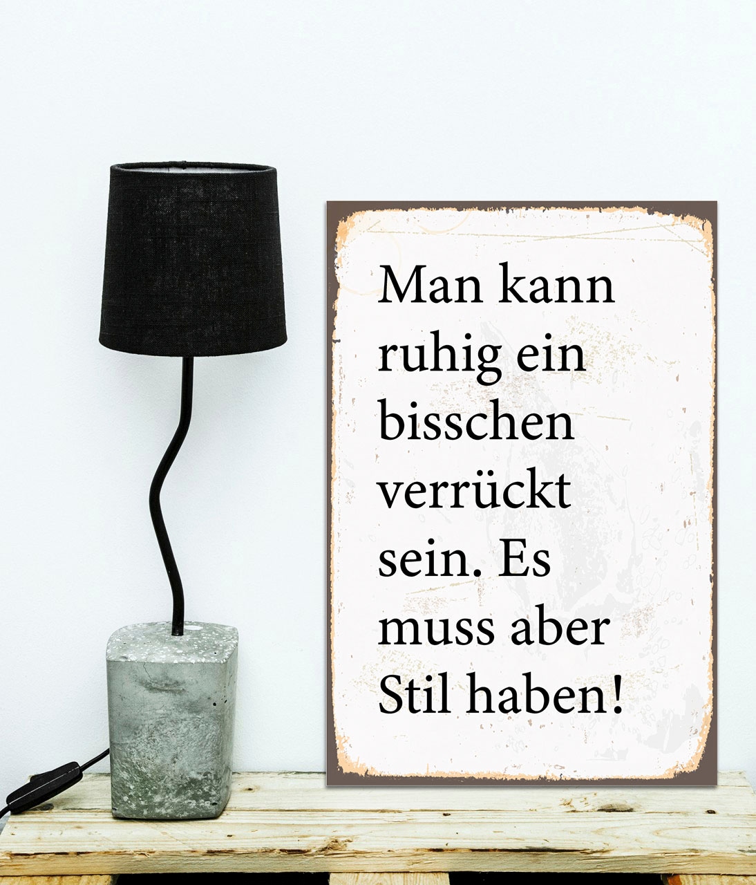 queence Metallbild »Ein bisschen verrückt« Schriftzug | Schriftzüge 1 Stk. tlg. Stahlschilder