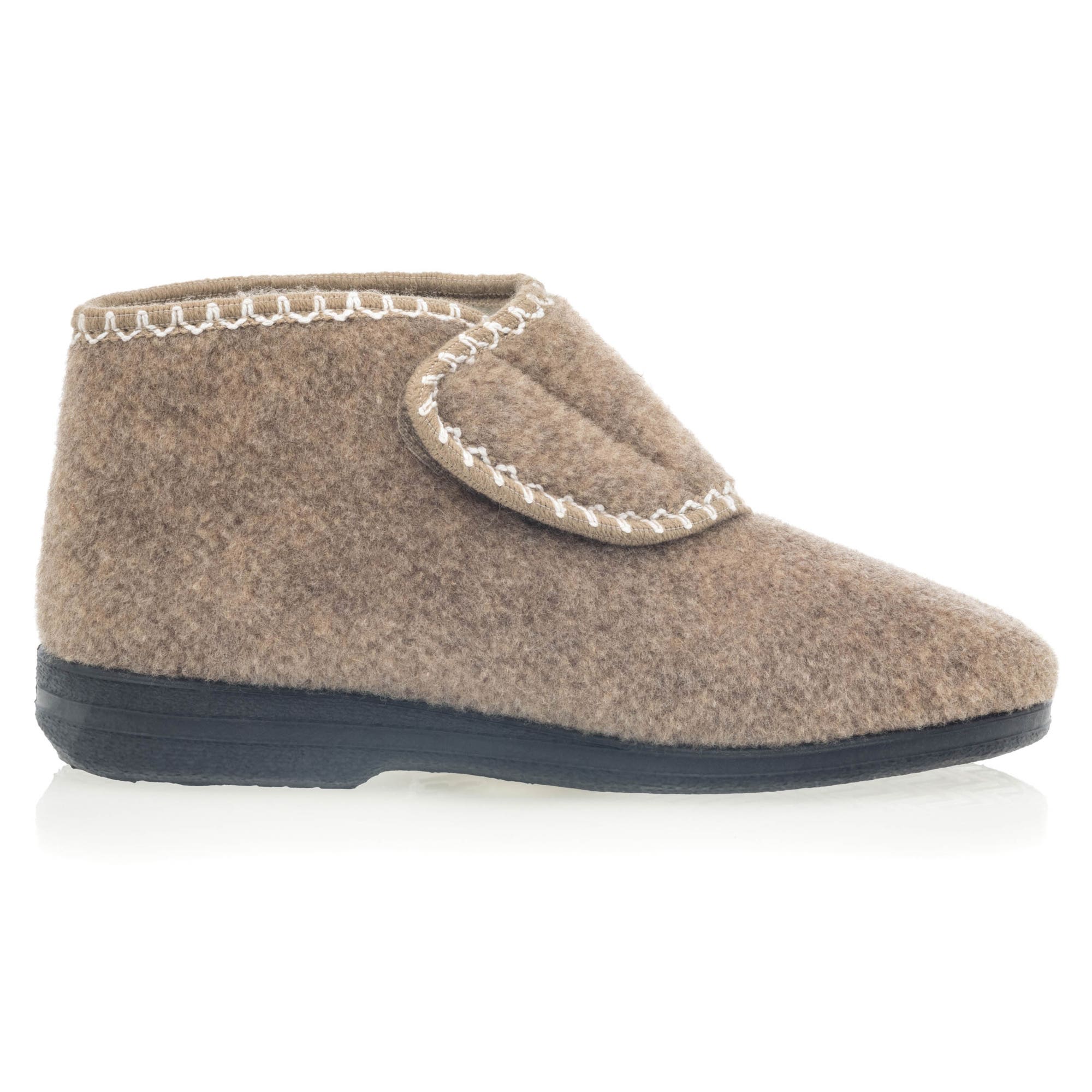 Pantoufles attaches velcros Femme beige