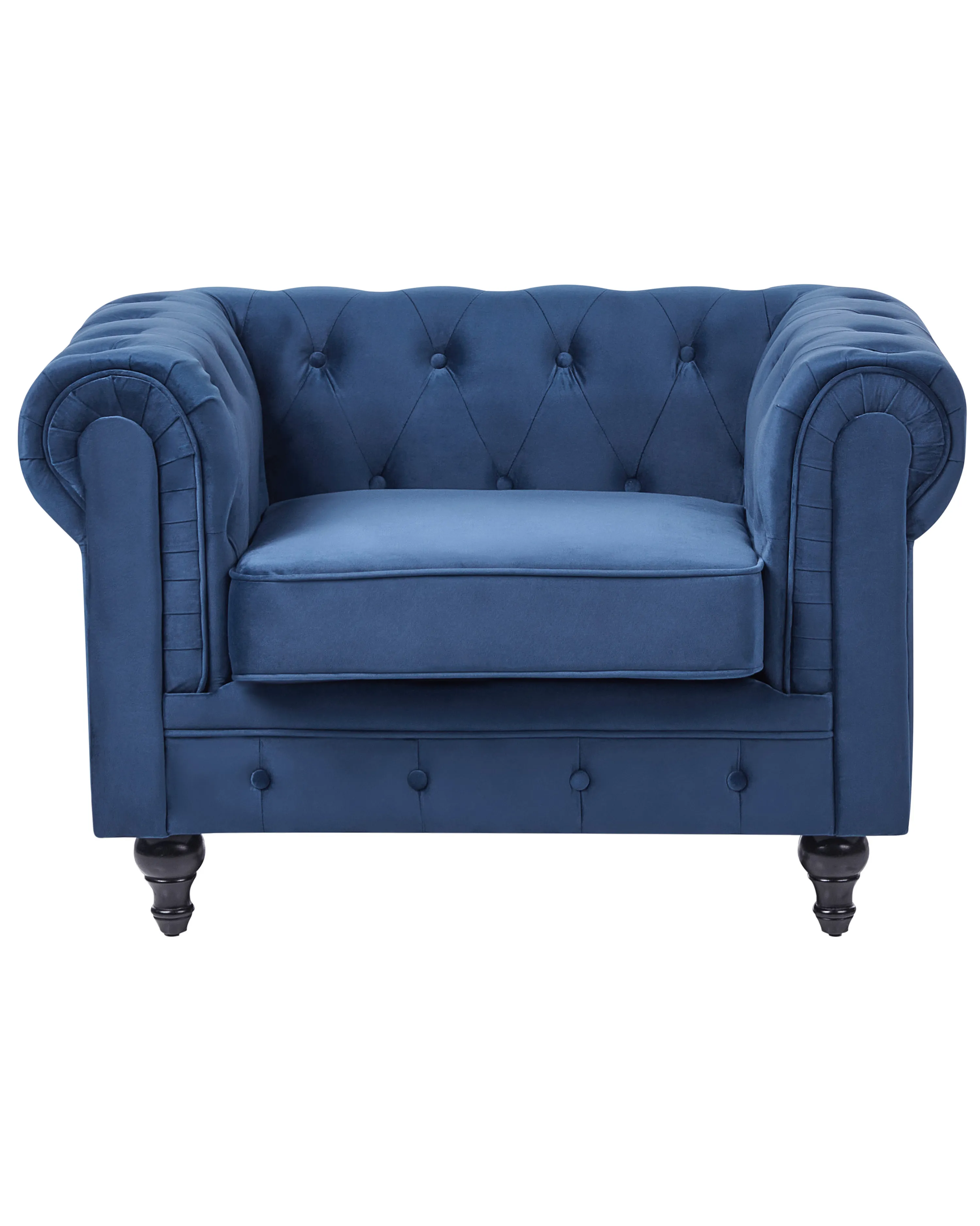 Fauteuil CHESTERFIELD Fluweel Marineblauw