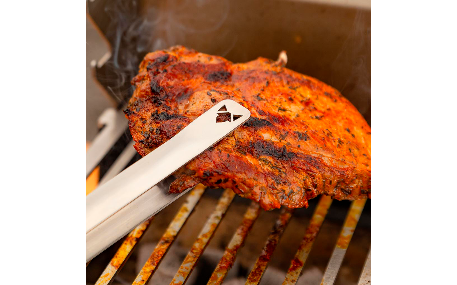 Fennek Grillzange klein 32 cm silber