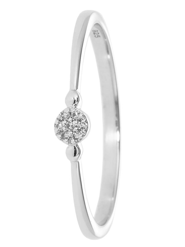 Design-Ring, 7 Diamanten, 0,03 ct., Silber 925 rhodiniert