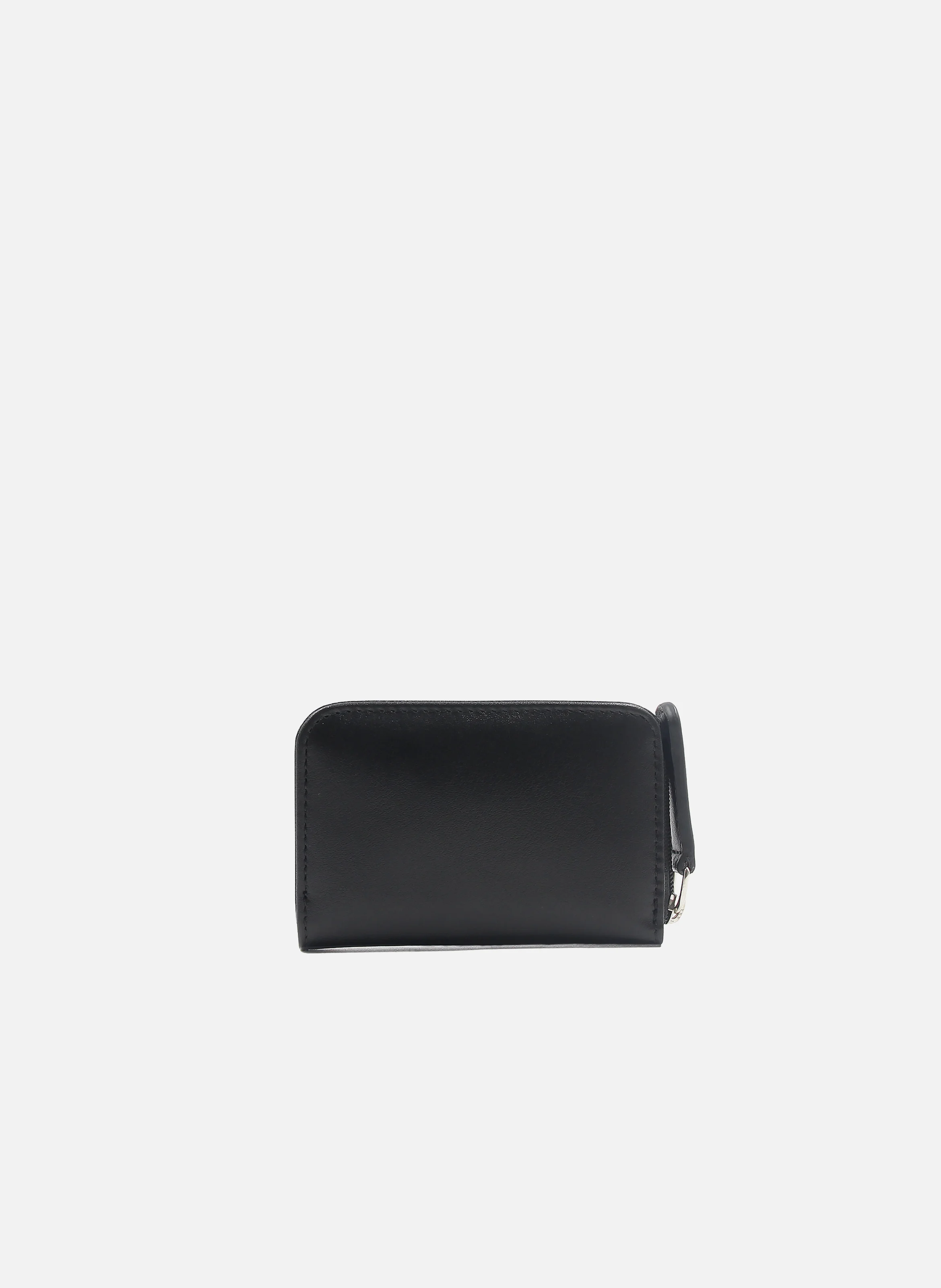 Porte-monnaie cuir lisse | Noir