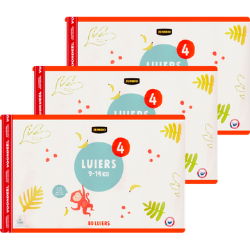 Jumbo Luiers Maat 4 9-14 kg 3 x 80 Stuks - Voordeelverpakking