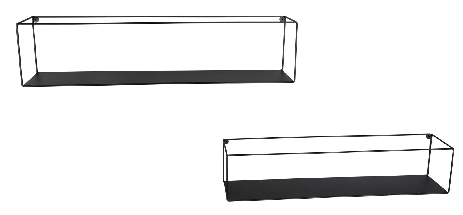 Wandregalset Lisa 2er-Set Metall Schwarz 65x15x15 cm