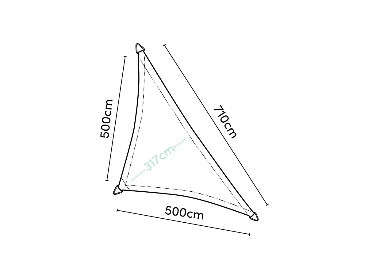 Platinum Coolfit 7,1 x 5,0 x 5,0 m 90° schaduwdoek - Olive
