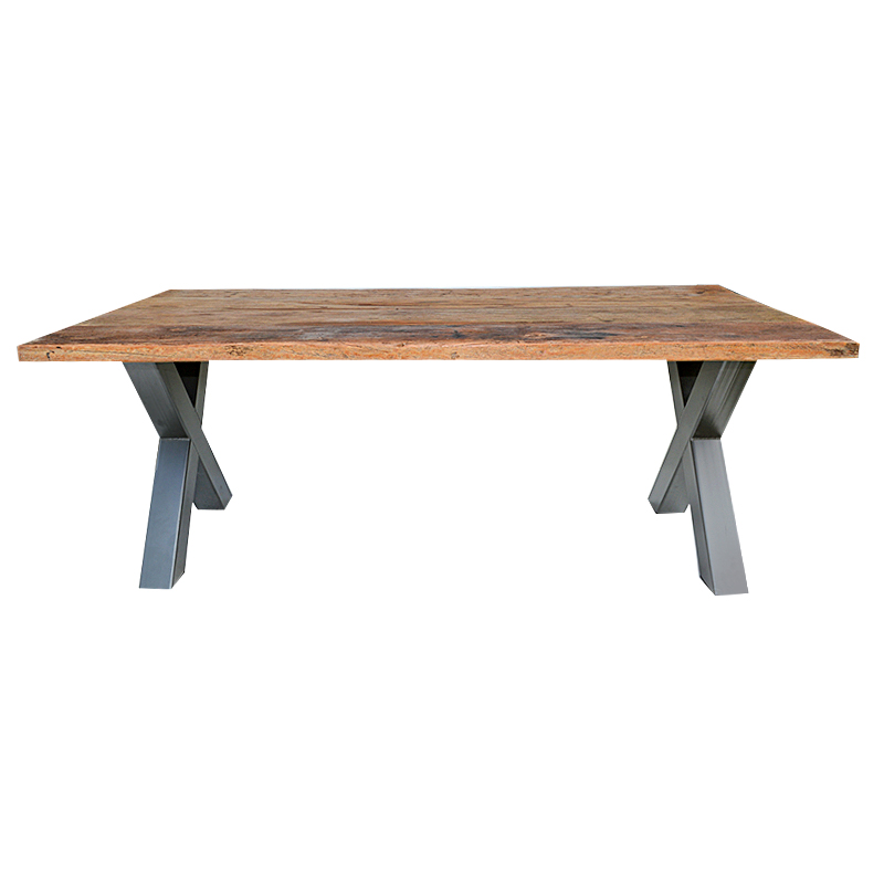 Eettafel Metz industriële X poot 220 cm