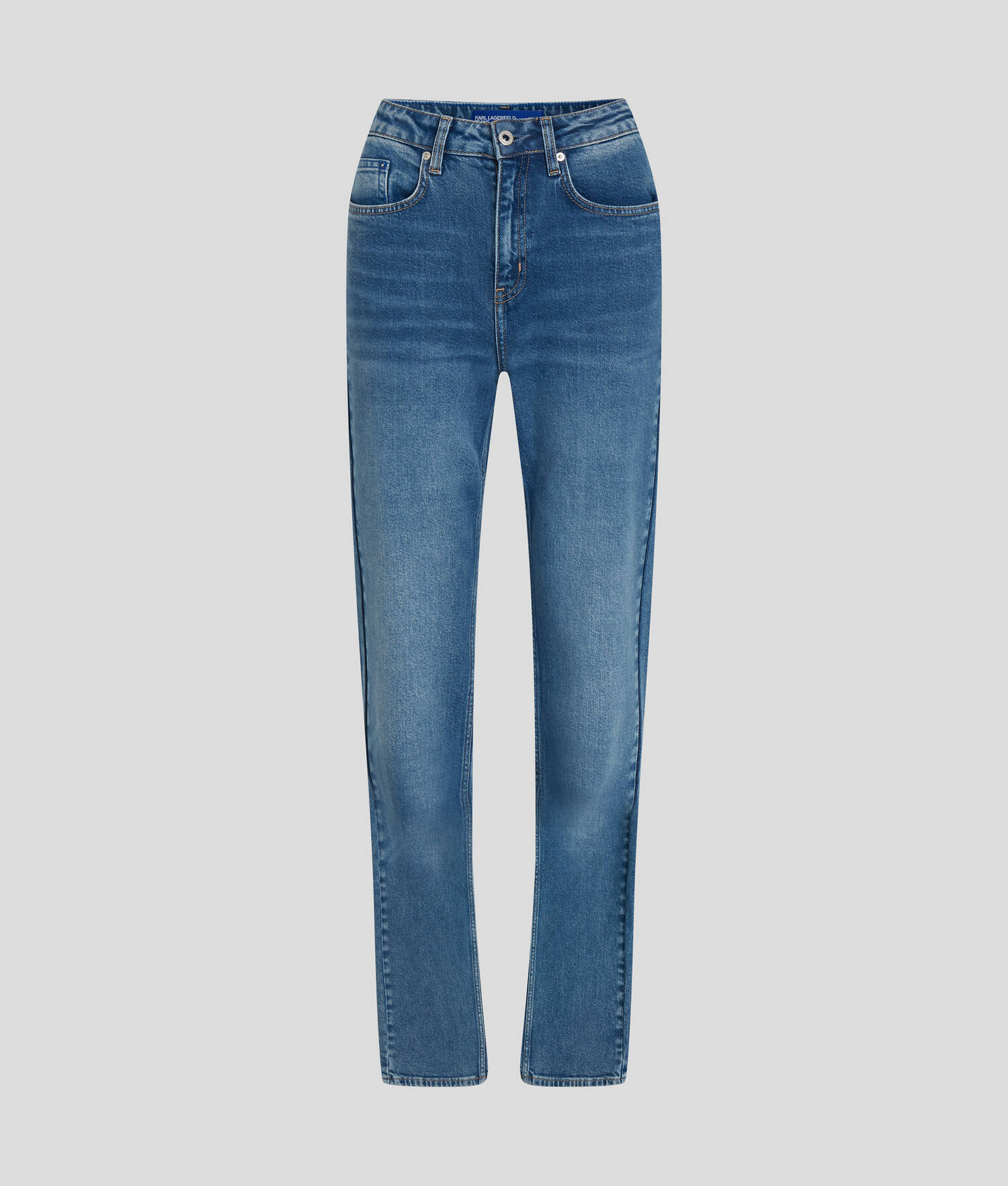 JEAN DROIT TAILLE HAUTE - Bleu moyen délavé