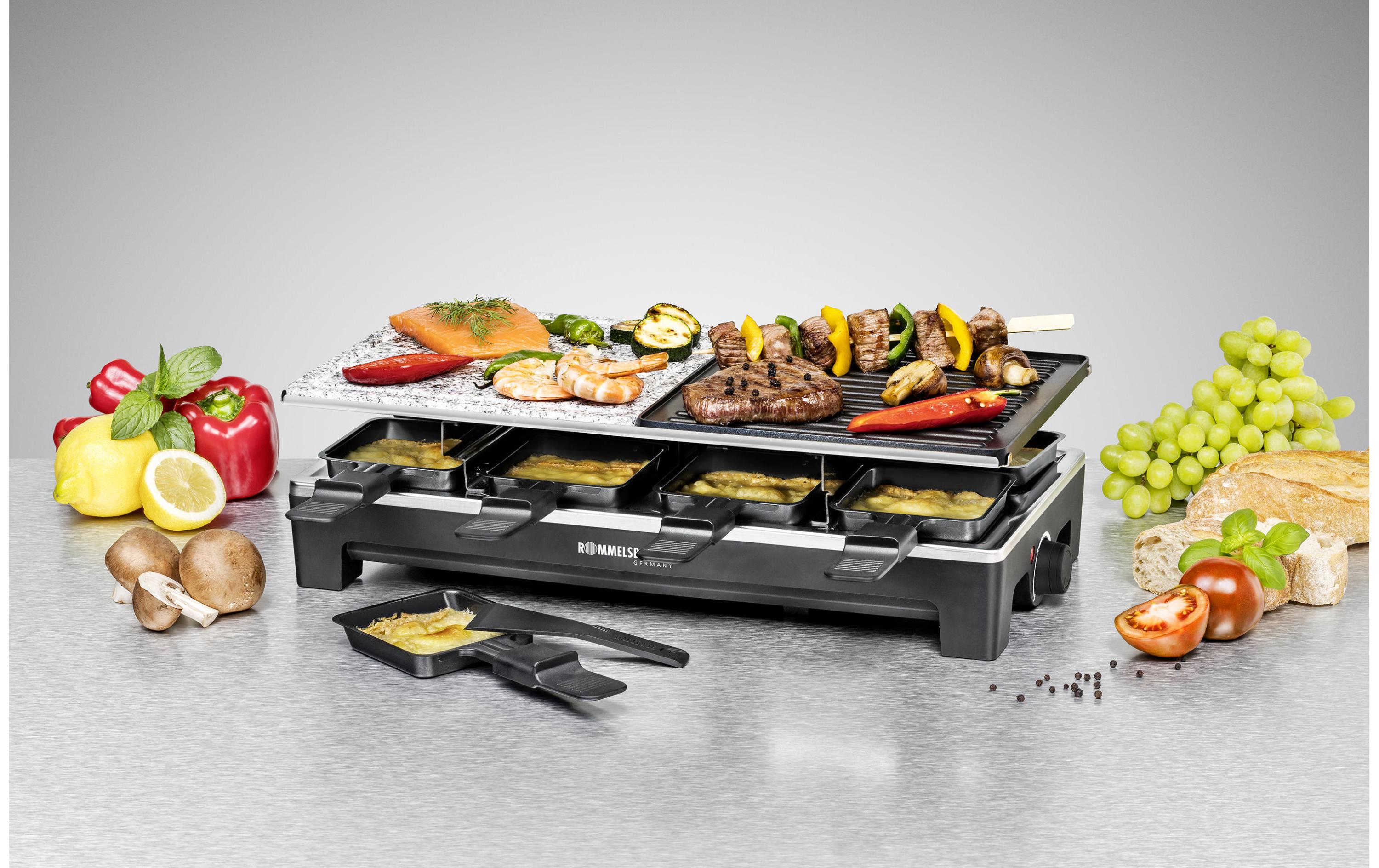 Racletteofen RCS 1350 8 PersonenRaclette Grill mit zwei Wendegrillplatten