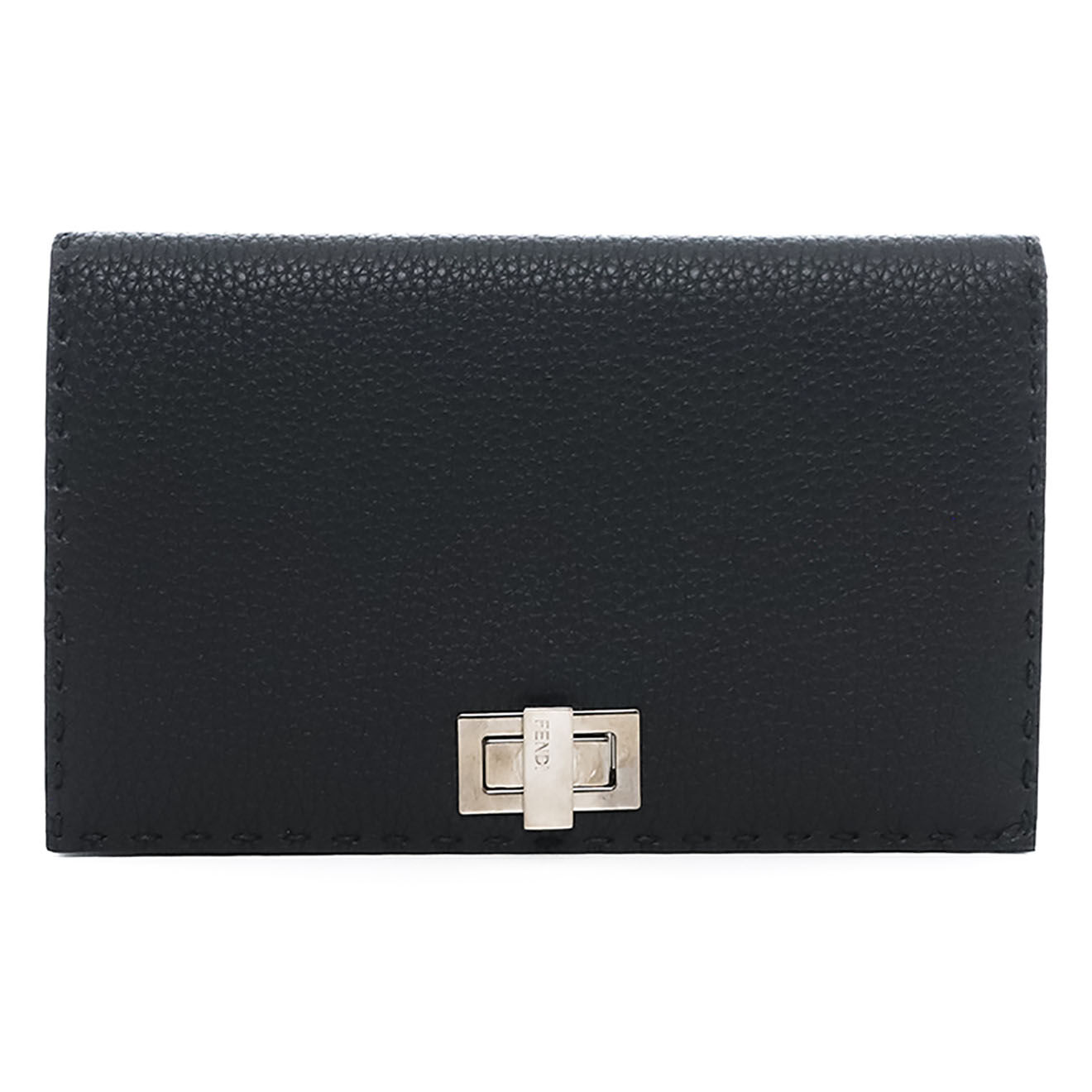 Fendi Portefeuille en Cuir de veau noir - Neuf avec étiquette - 20x12 cm