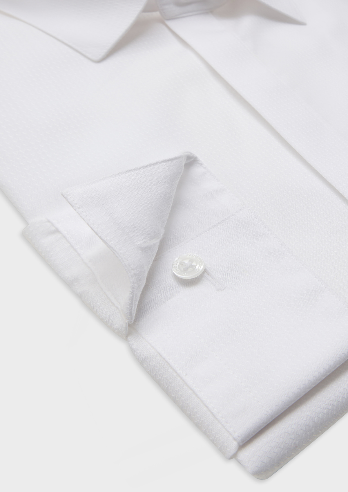 Chemise habillée non-iron Slim en coton façonné uni blanc