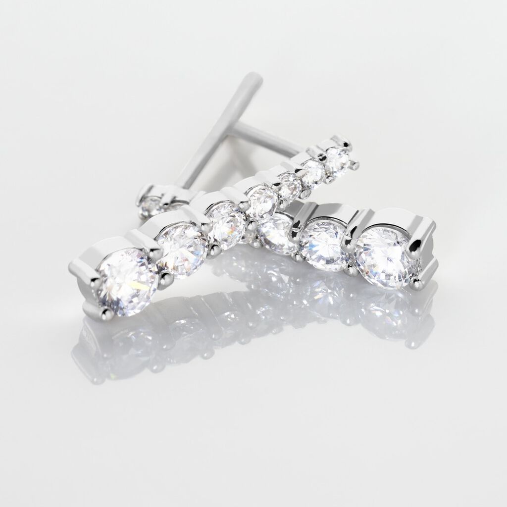 Boucles D'oreilles Pendantes Chiron Argent Oxyde