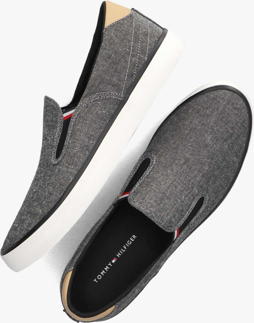 TOMMY HILFIGER zwarte tommy hilfiger instappers tommy hilfiger hi vulc low slipon chambray