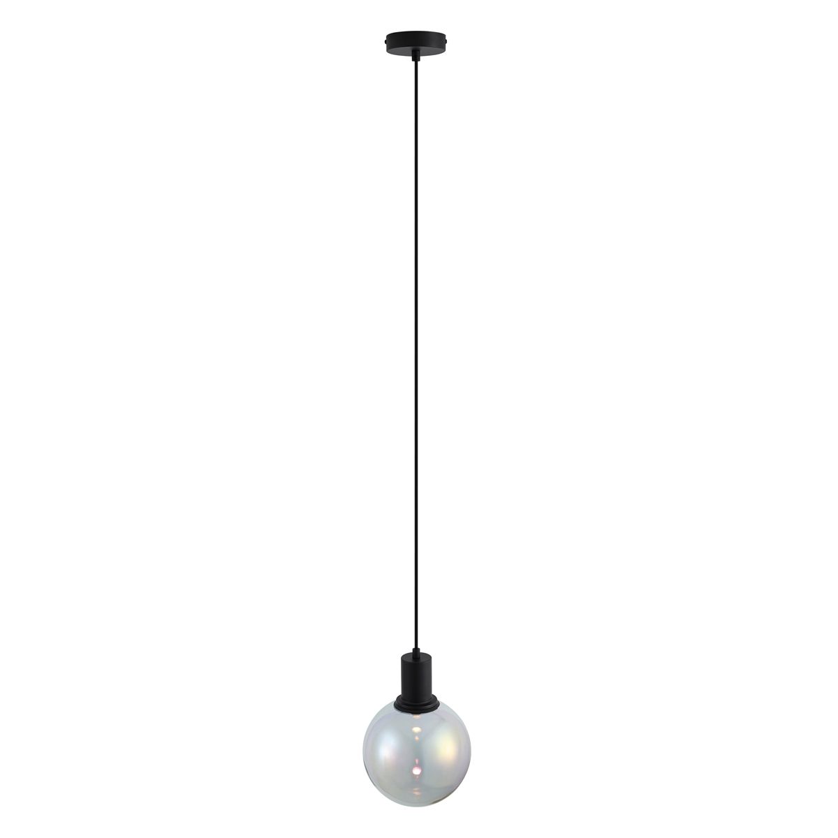 Design hanglamp zwart met regenboog glas 20cm - Mallon