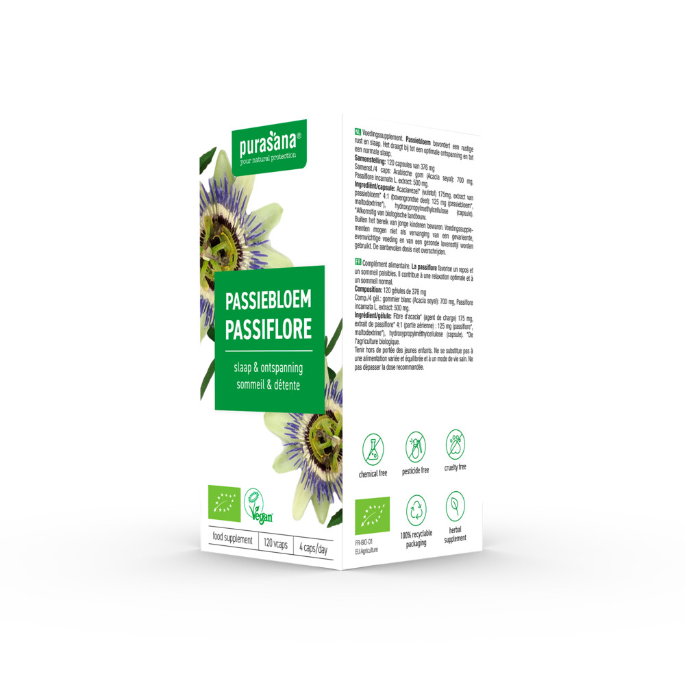 Purasana Passiebloem Extract 125 mg120 Vegacapsules