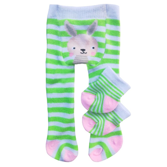 Puppen Strumpfhose mit Söckchen - Lustige Tiere - Größe 38 - 45 cm - 1 Stück