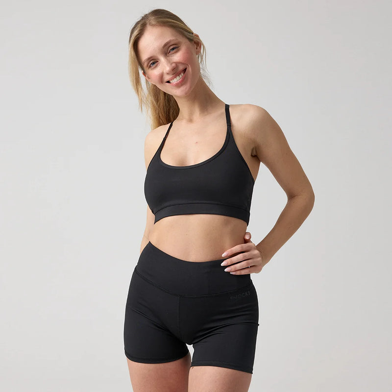 Sport Hot Pants aus recyceltem Polyester Schwarz