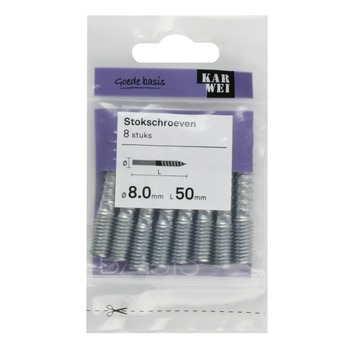 KARWEI stokschroef 8x50 mm (8 stuks)