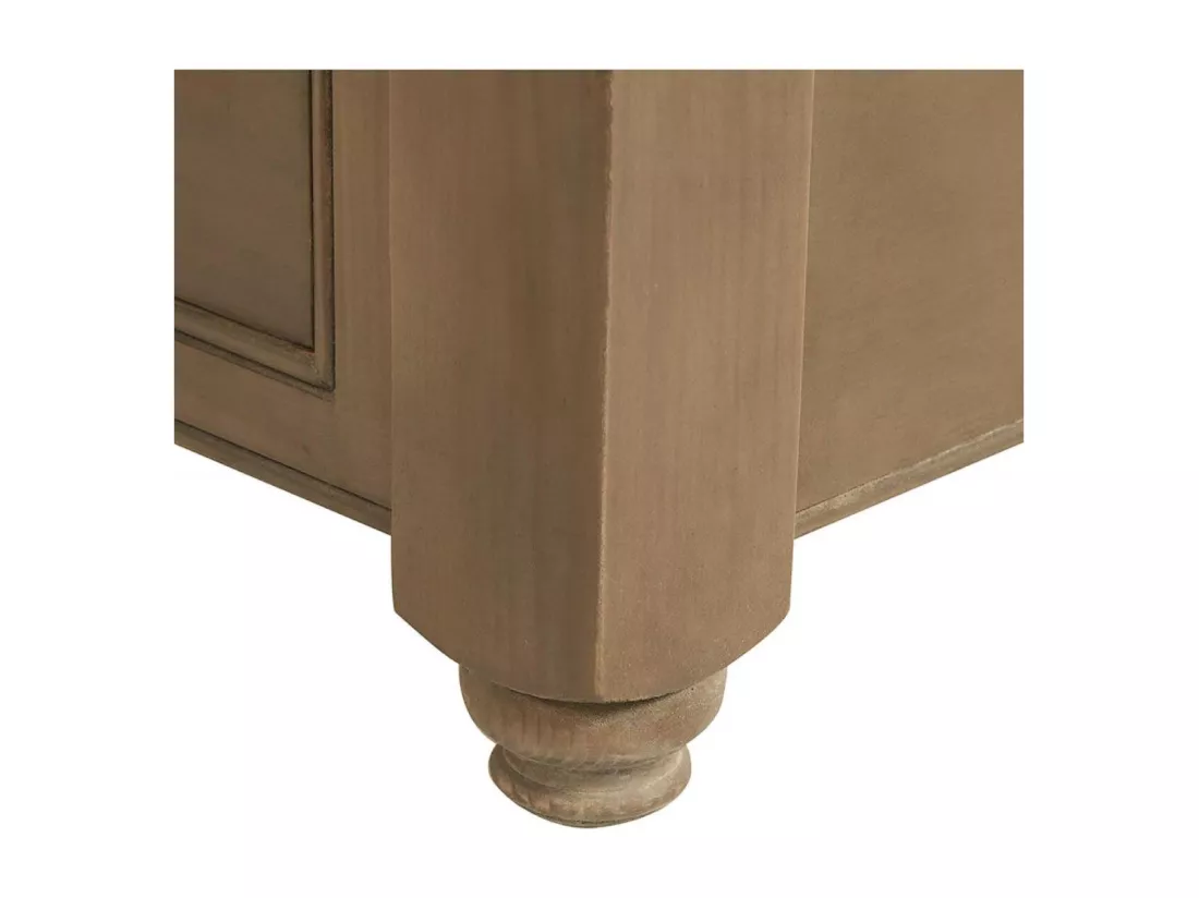 Table basse carrée plateau en verre Bois Marron - Natural Interior's
