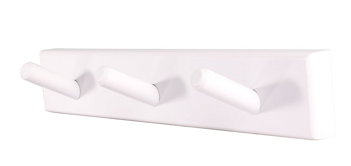 Patère en bois blanc à fixer 3 têtes