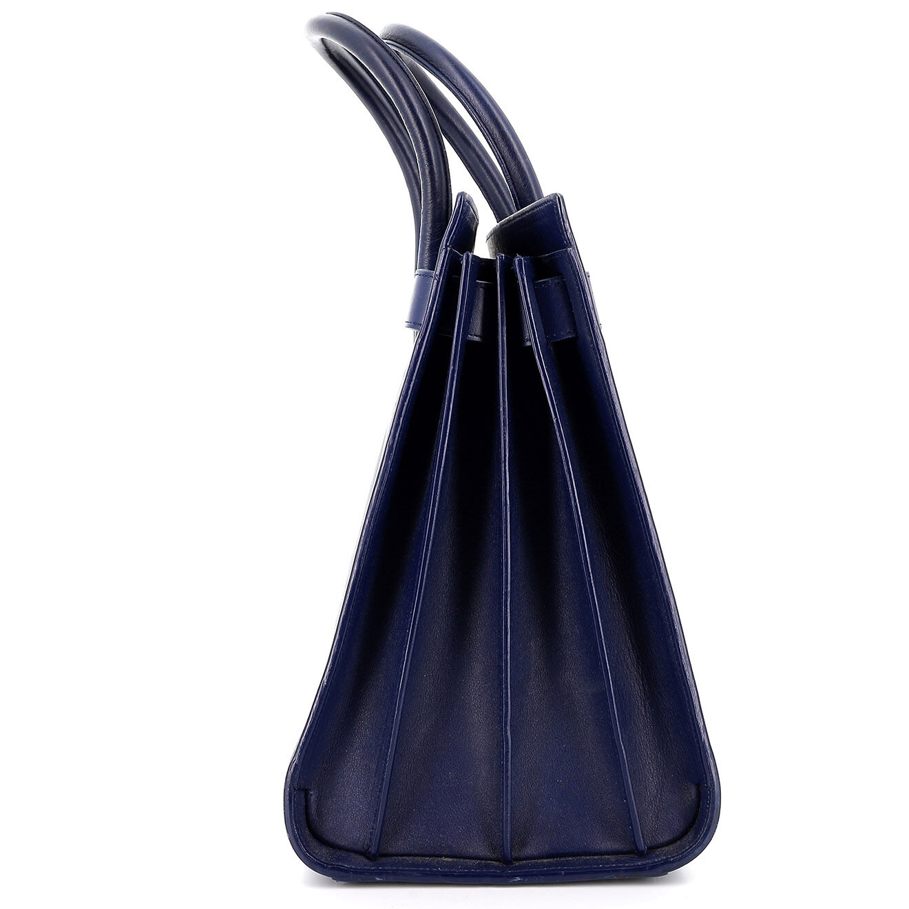 Saint Laurent Sac à main Sac de jour Large en Cuir marine Etat: Très bon état - Longueur 36 cm