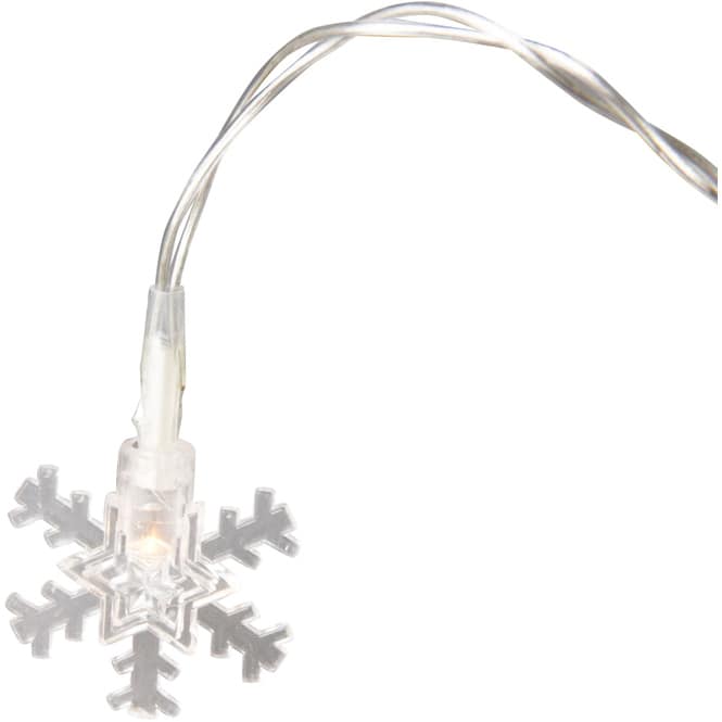20er LED-Lichterkette - Schneeflocken - 220 cm