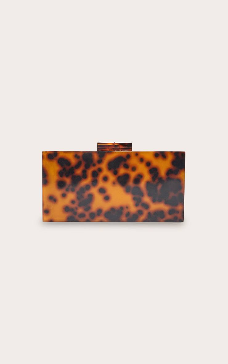 Orange Pochette Rigide Rectangulaire Effet Écaille De Tortue