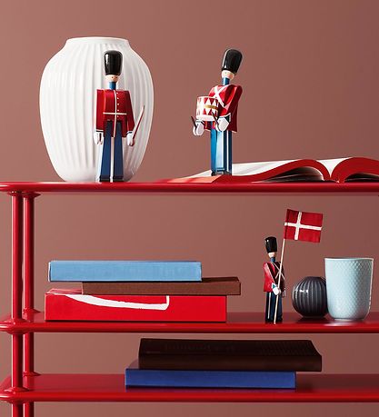 Kay Bojesen Holzfigur - Schlagzeuger - 21 cm - Klein - Rot/Blau