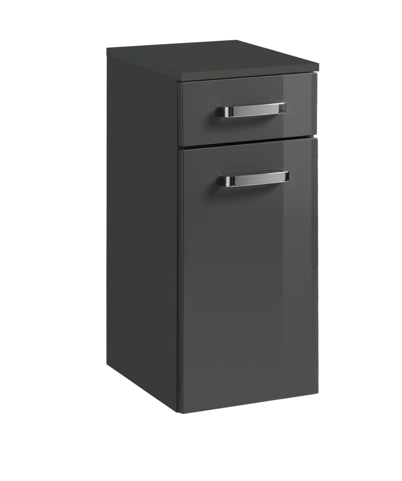Unterschrank BOLOGNA - grau Hochglanz-grafitgrau - 30 cm breit