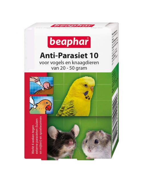 Beaphar Anti-Parasiet 10 Knaag\/Vogel - Parasieten - 2 pip 20-50 Gram