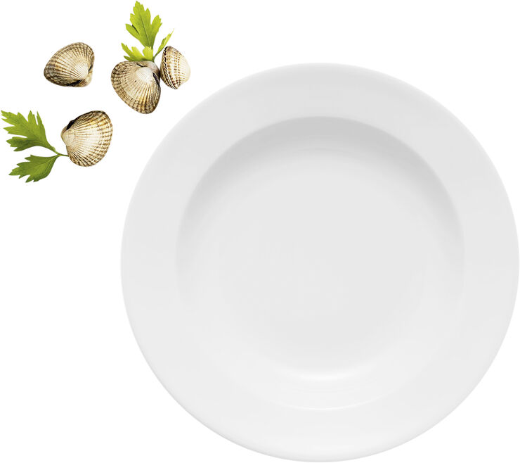 Eva Trio Dyb tallerken rund 25cm Legio 4 stk. Hvid