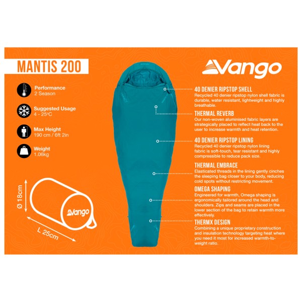 Vango - Mantis 200 - Sac de couchage synthétique