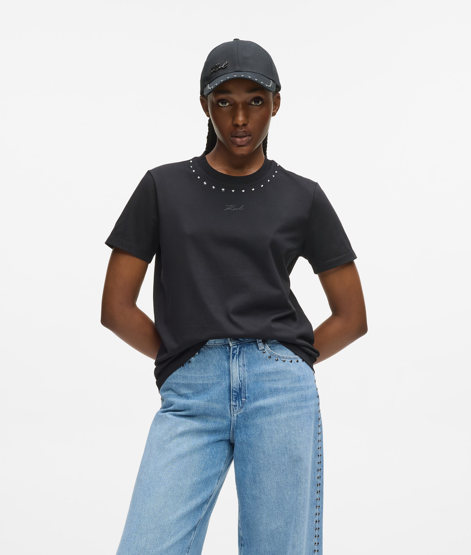 Signature T-shirt met studs