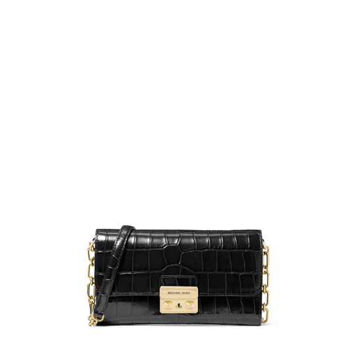Michael Kors Tribeca Crocodile Crossbody, Black