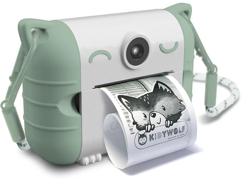 Kidywolf Sofortbildkamera Grün Fotoapparat mit integriertem Thermodrucker