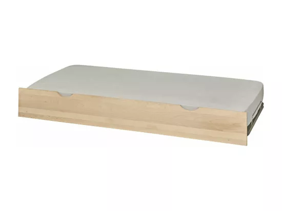 Sommier gigogne avec façade 2 mains 90x200 cm bois massif hêtre MAKURIA