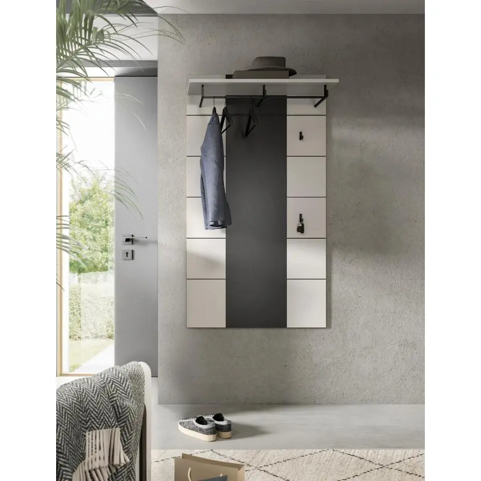 Hioshop Canu kapstok 4 haken wit- grijs