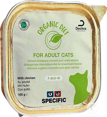 Specific F-Bio-W Organic Diet Chats Adultes Au Poulet 8x100g