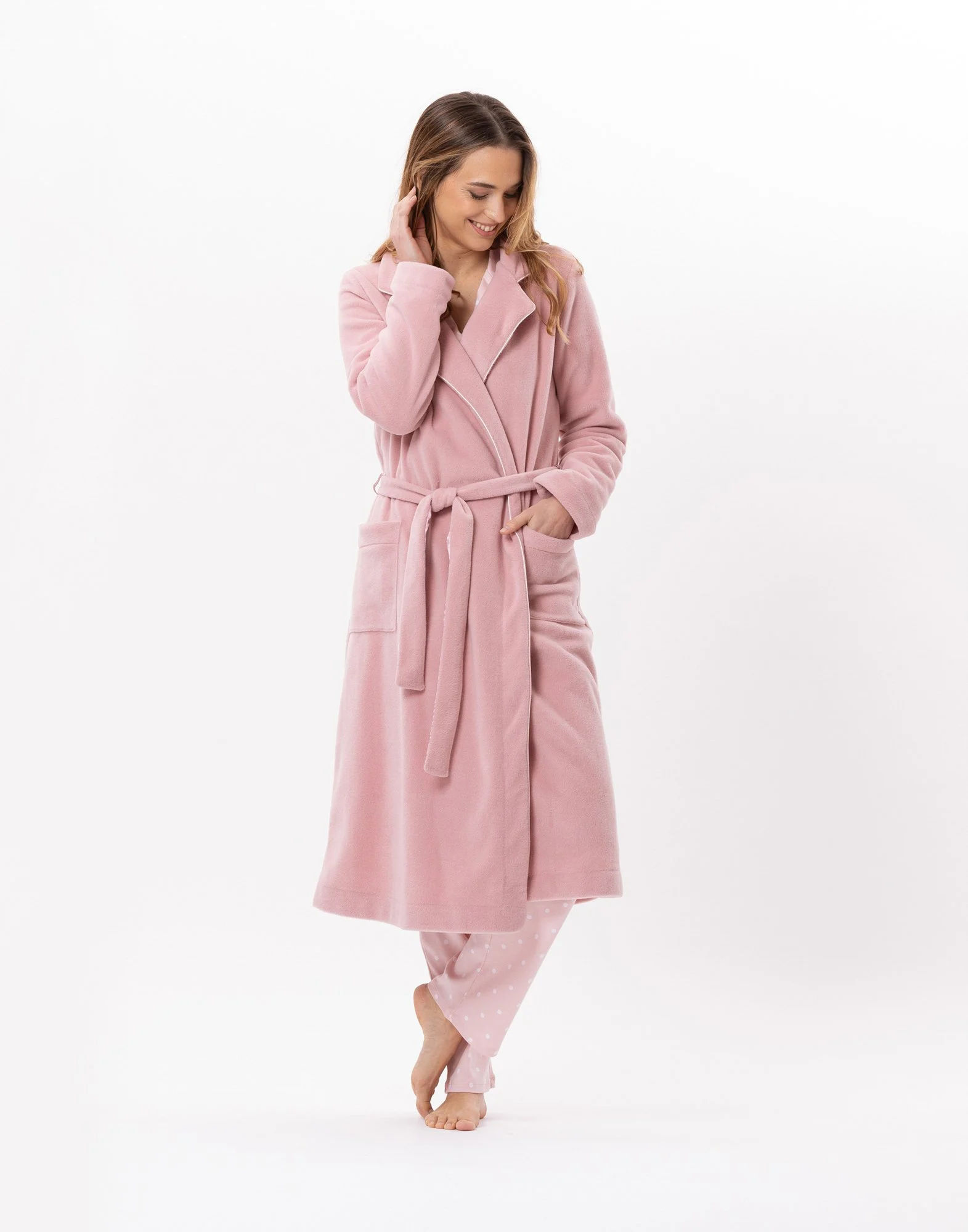 ESSENTIEL 865 - Peignoir en polaire | Rose