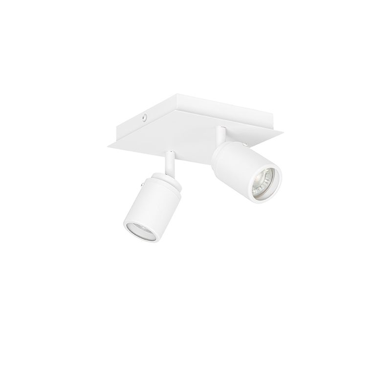 Moderne badkamer spot wit vierkant 2-lichts IP44 - Ducha