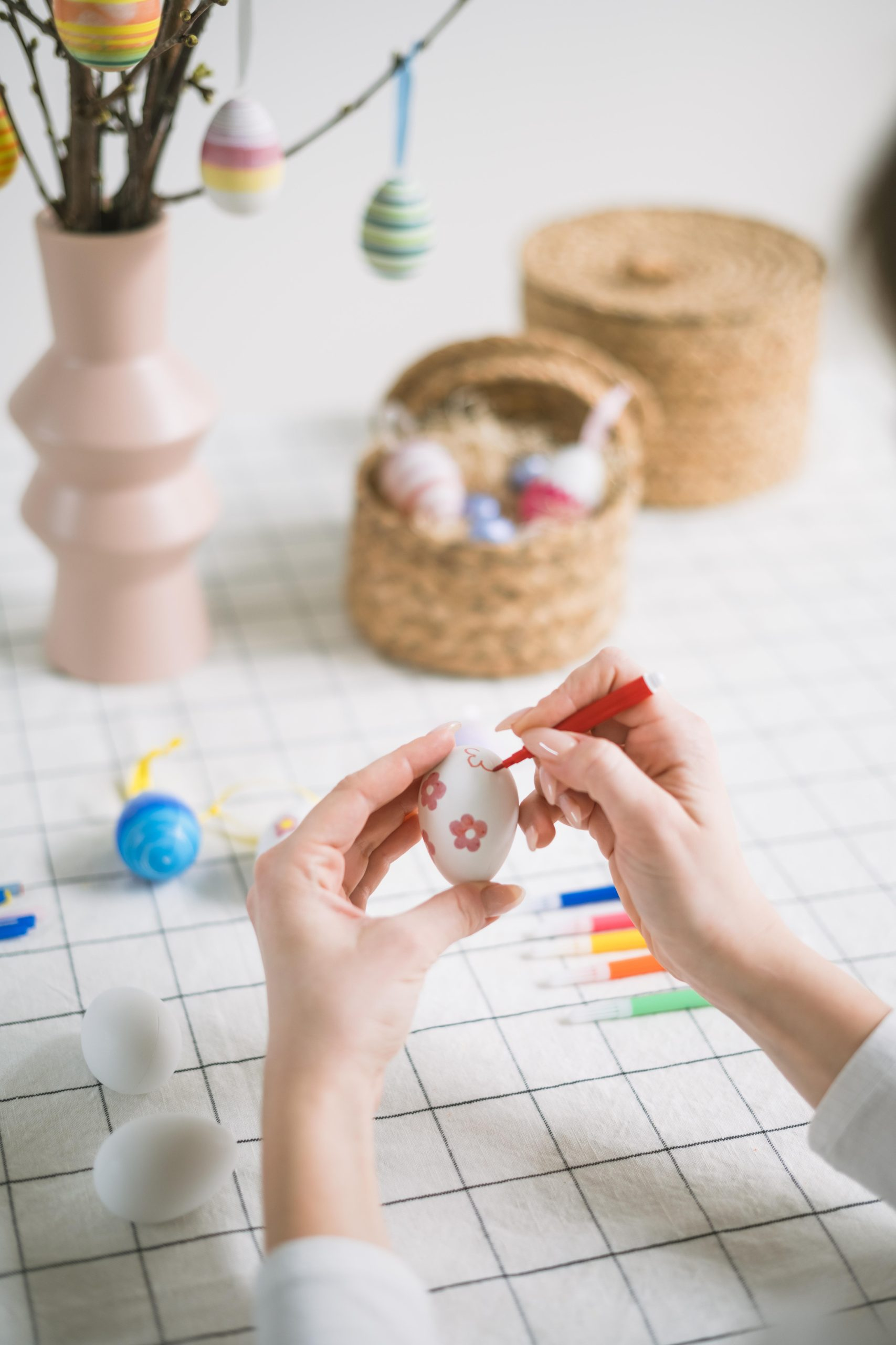 (156-tlg. Set) Bastel Ostereier do it yourself Deko für Ostern mit Aufhängeband   Stifte