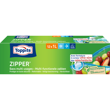 Toppits Zipper Multi-Functionele Zakken 1 L 12 Stuks