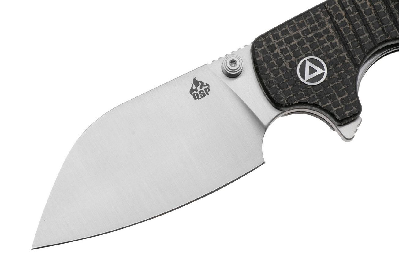 QSP Knife Chefmaster 163-C1, Satin 14C28N, Brown Coarse Micarta, zakmes, Keanu Alfaro design