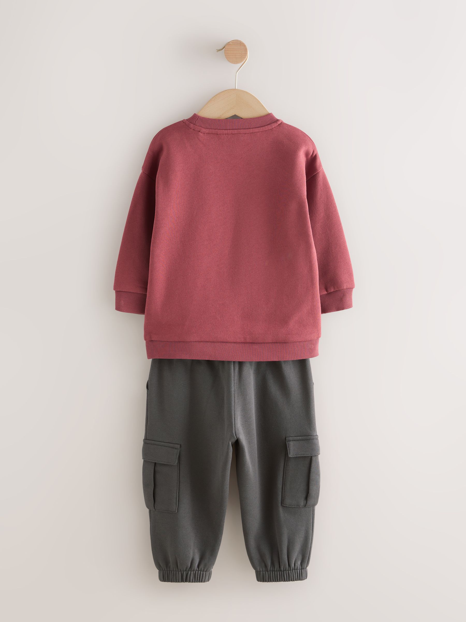 Bordeauxrood - Set met sweatshirt en utility-joggingbroek (3mnd -7jr)
